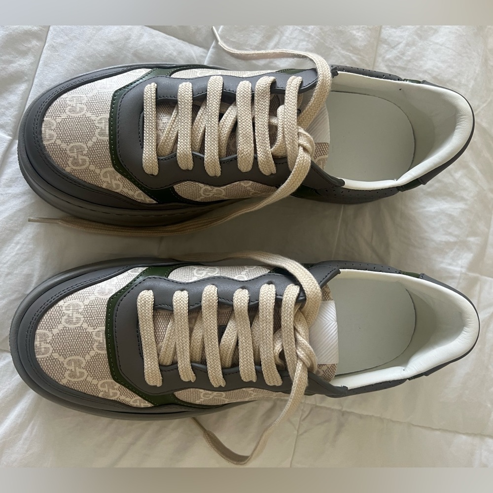 Gently worn. Authentic Gucci shoes. PRE LOVED❤️ GUCCI CHUNKY B MONOGRAM TRAINERS